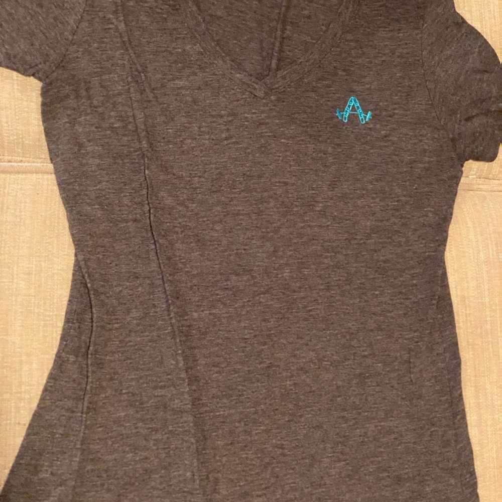 Gray V-Neck Women's Top American Barbell club